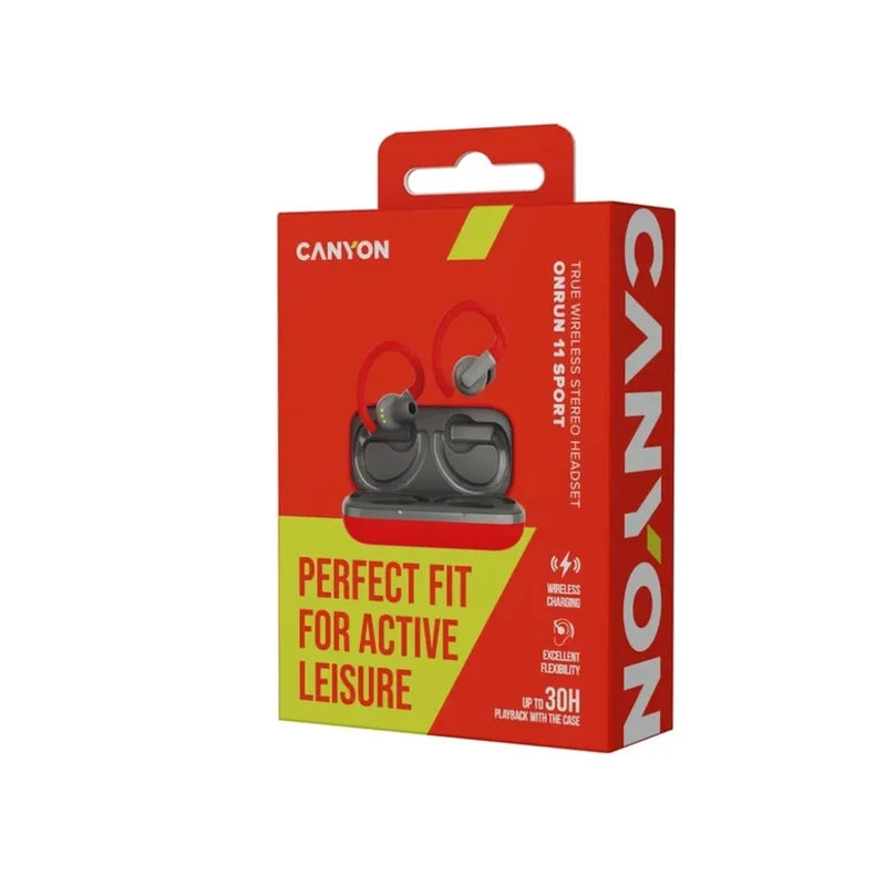 Беспроводные наушники CANYON headset OnRun 11 Sport Wireless charge Red (CNS-TWS11R) 5