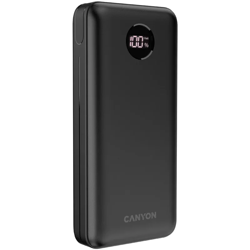 Портативный внешний аккумулятор CANYON power bank PB-2002 LED 20000 mAh PD 20W QC 3.0 Black 2