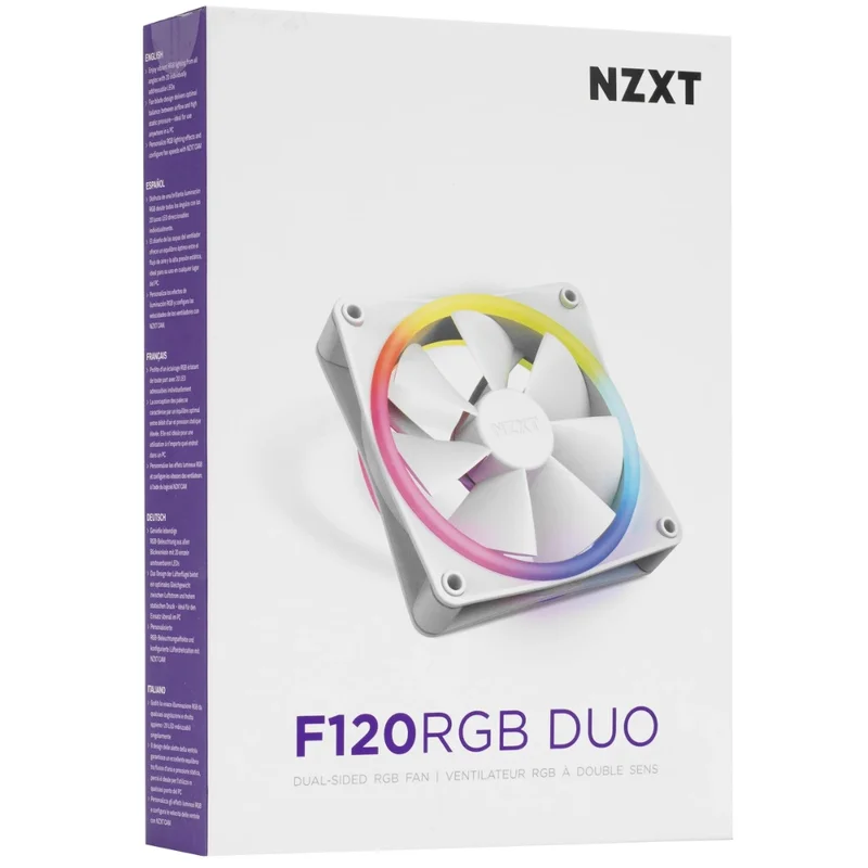 Кулер для кейса NZXT F120 RGB Duo Single Pack White [RF-D12SF-W1] 7