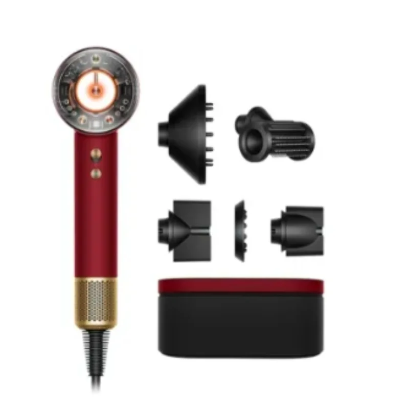Фен Dyson HD16 Supersonic Nural Straight+Wavy бархатно‑красный/золото