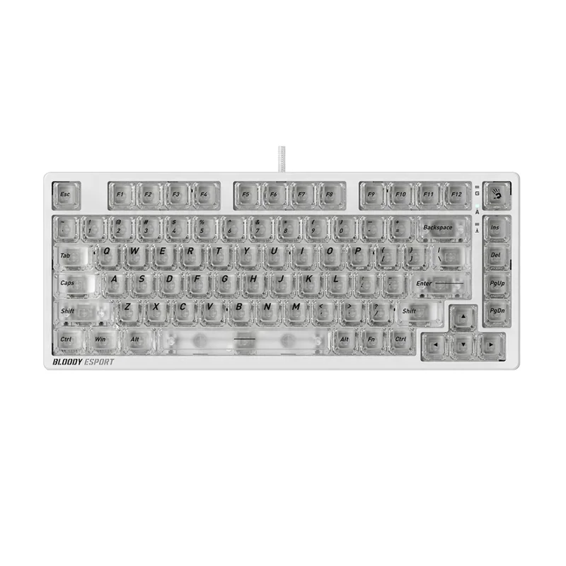 Клавиатура игровая Bloody MS76, Crystal White 2