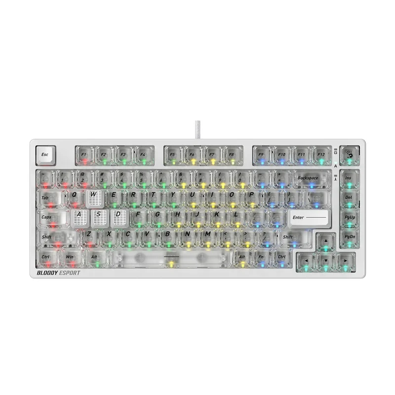 Клавиатура игровая Bloody MS76, Crystal White 3