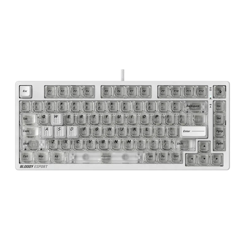 Клавиатура игровая Bloody MS76, Crystal White 8