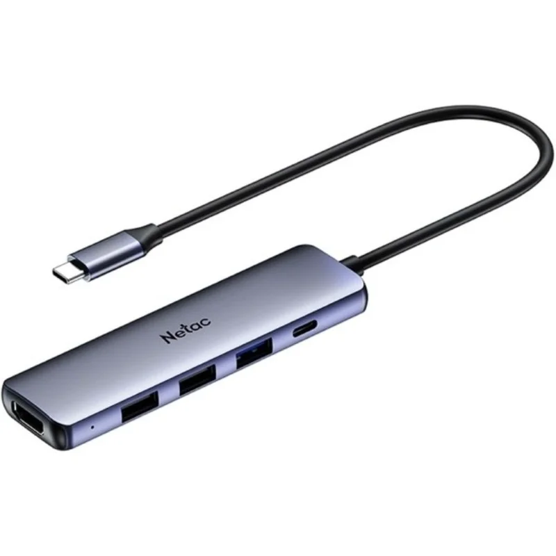 Мультипортовый адаптер Netac WF13 USB Type-C 5-in-1 (HDMI+USB3.0+2USB2.0+USB-C PD100W) [WF13GYCN] 2