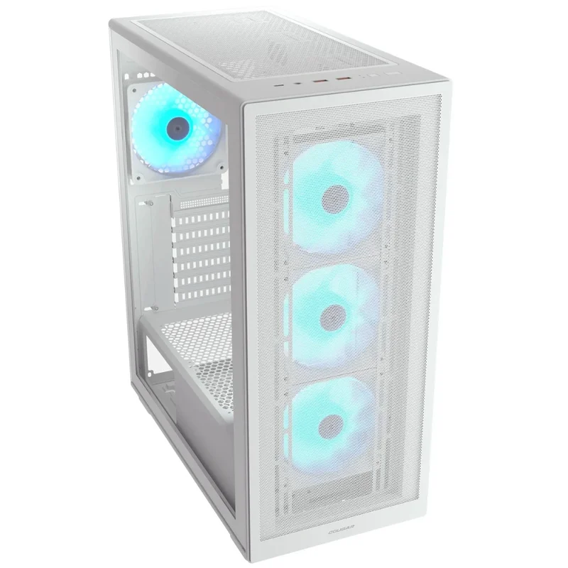 Кейс Cougar MX220 RGB MidTower, window, White ATX 4x120mm FAN [CGR-2AC8W-RGB] 4