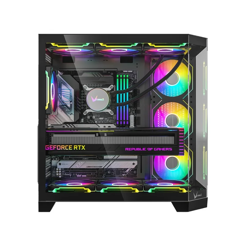 Кейс Formula V Crystal Z6 Floe MidTower, window, Black ATX 4x120mm FAN [Crystal Z6 Floe Black] 3