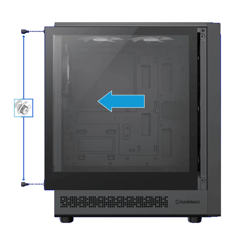 Кейс GameMax Storm 2 AB MidTower, window, Black ATX 3x120mm FAN [1115-3803R0006] 4