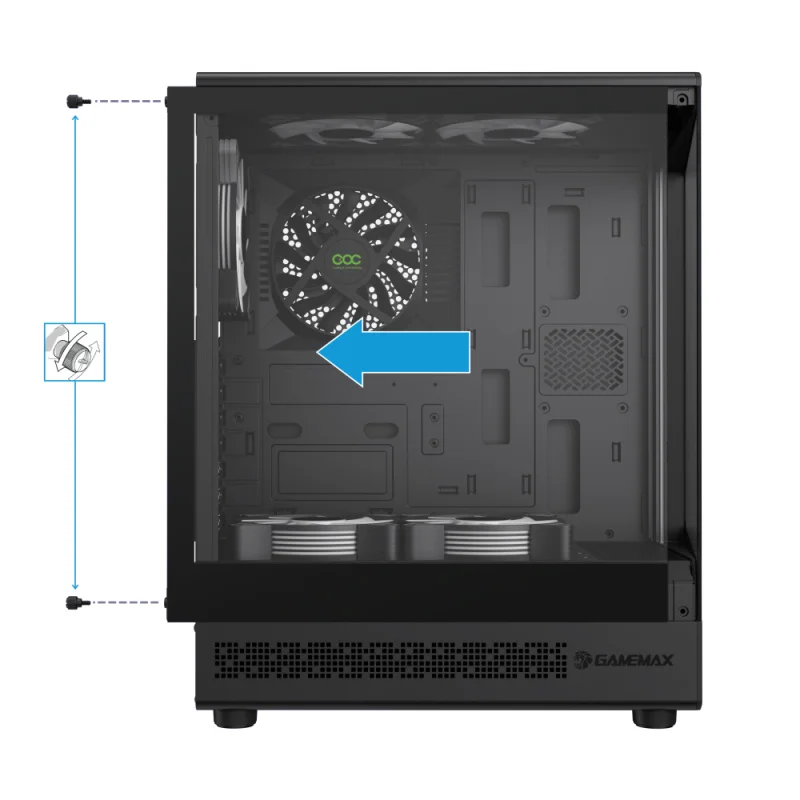 Кейс GameMax Vista COC AB MidTower, window, Black ATX [1115-3806R0004] 8