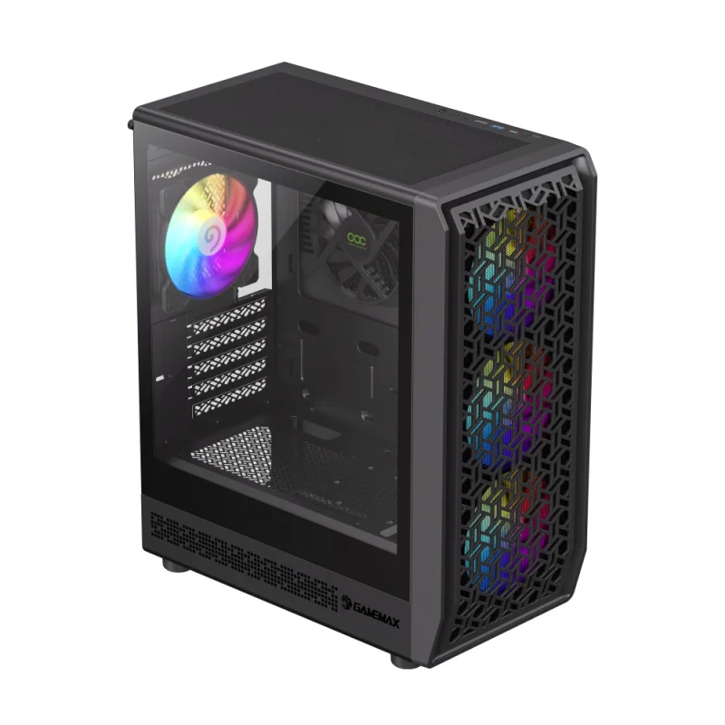 Кейс GameMax Forge COC MiniTower, window, Black mATX 2x140mm FAN [1117-3701R0005] 3
