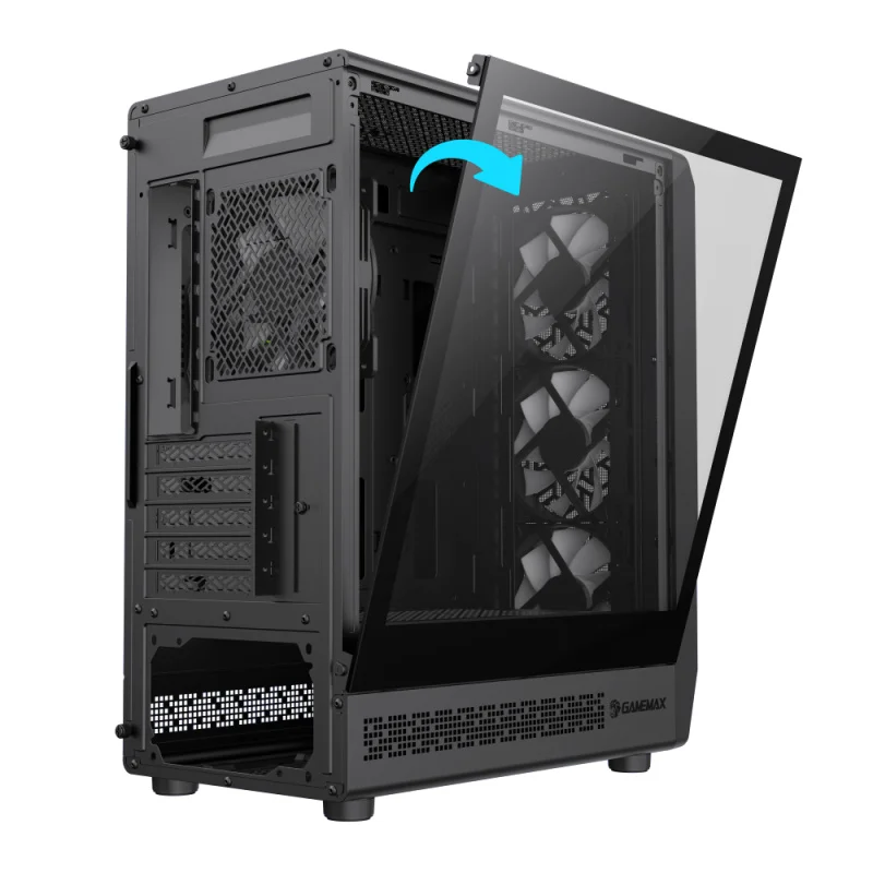 Кейс GameMax Forge COC MiniTower, window, Black mATX 2x140mm FAN [1117-3701R0005] 9