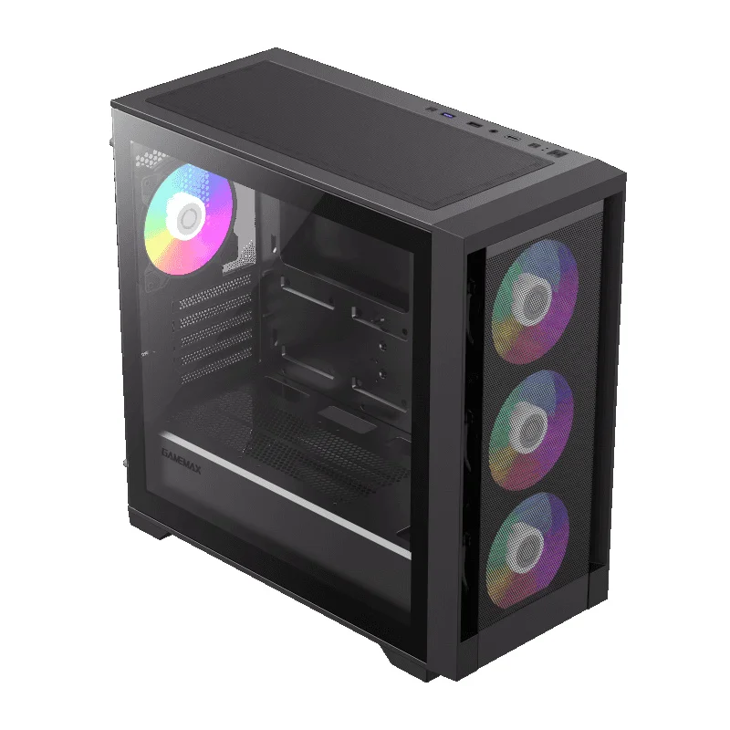 Кейс GameMax Defender MB MiniTower, window, Black mATX 4x120mm FAN [9101-0600R0014] 3