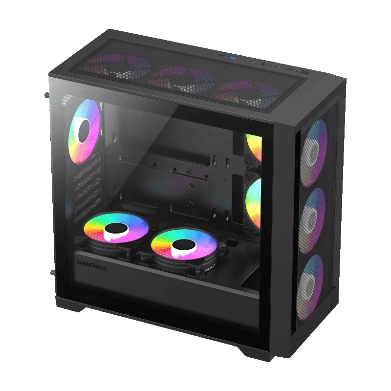 Кейс GameMax Defender MB MiniTower, window, Black mATX 4x120mm FAN [9101-0600R0014] 4