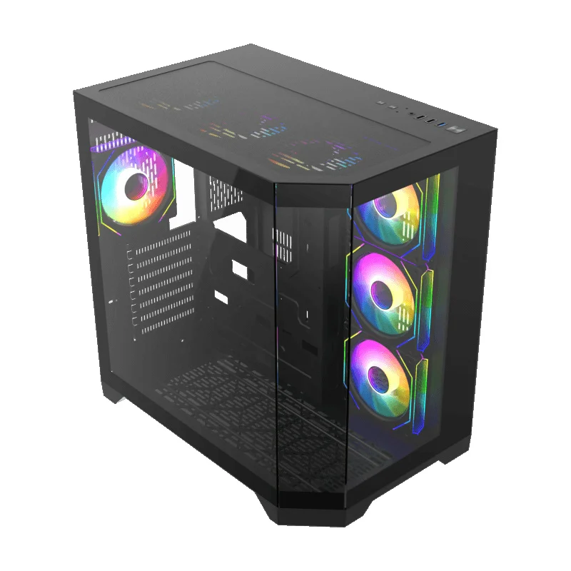 Кейс GameMax Hype-A BK MidTower, window, Black ATX 4x120mm FAN [9101-0000R0165] 5