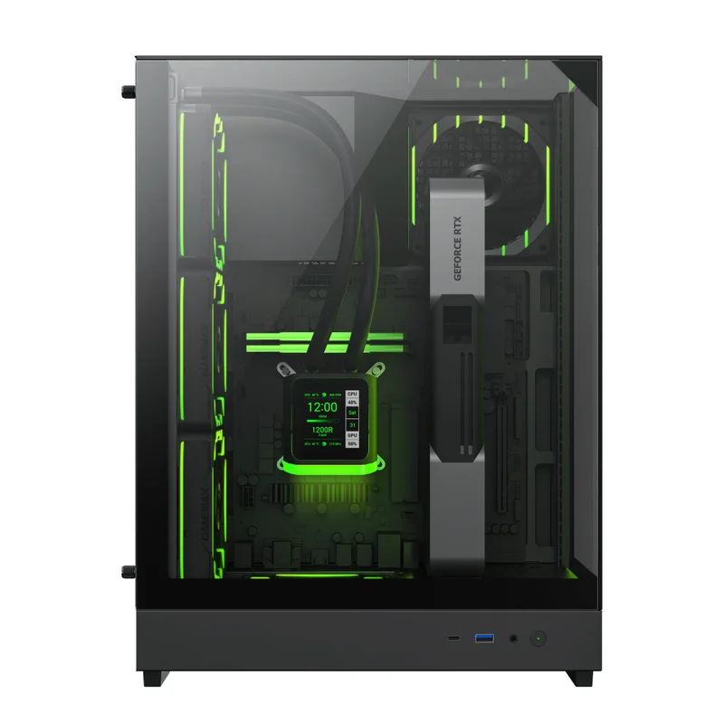 Кейс GameMax T20 MidTower, window, Black mATX 2x120mm FAN [9101-1000R0001] 2