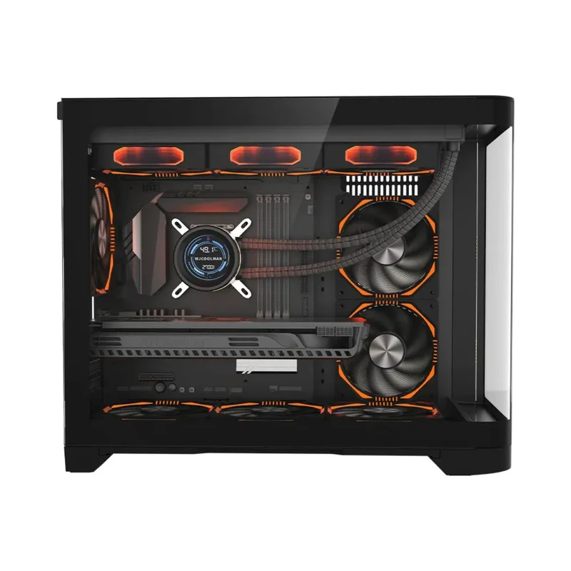 Кейс 1STPLAYER UVIEW UV6 MiniTower, window, Black mATX 3x120mm FAN [UV6-BK-2FC7R-1FC7] 3