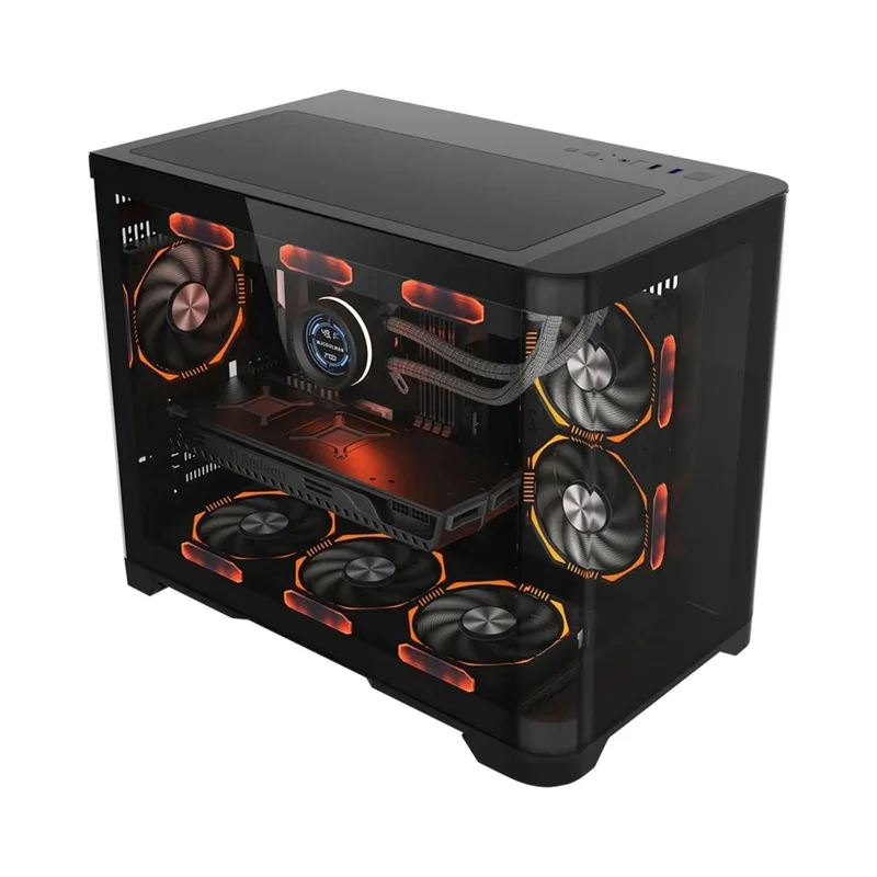Кейс 1STPLAYER UVIEW UV6 MiniTower, window, Black mATX 3x120mm FAN [UV6-BK-2FC7R-1FC7] 4