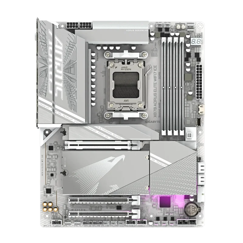 Материнская плата Gigabyte X870 AORUS ELITE WIFI7 ICE AM5 4DDR5 PCI-E 3x16 (HDMI+2USB4 Type-C) ATX 2