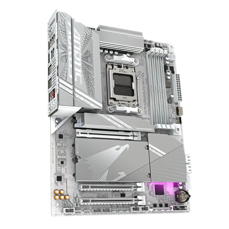 Материнская плата Gigabyte X870 AORUS ELITE WIFI7 ICE AM5 4DDR5 PCI-E 3x16 (HDMI+2USB4 Type-C) ATX 3
