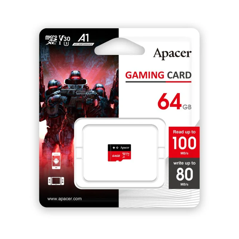 Карта памяти, Apacer, AP64GMCSX10U7-RAGC, MicroSDXC 64GB 2