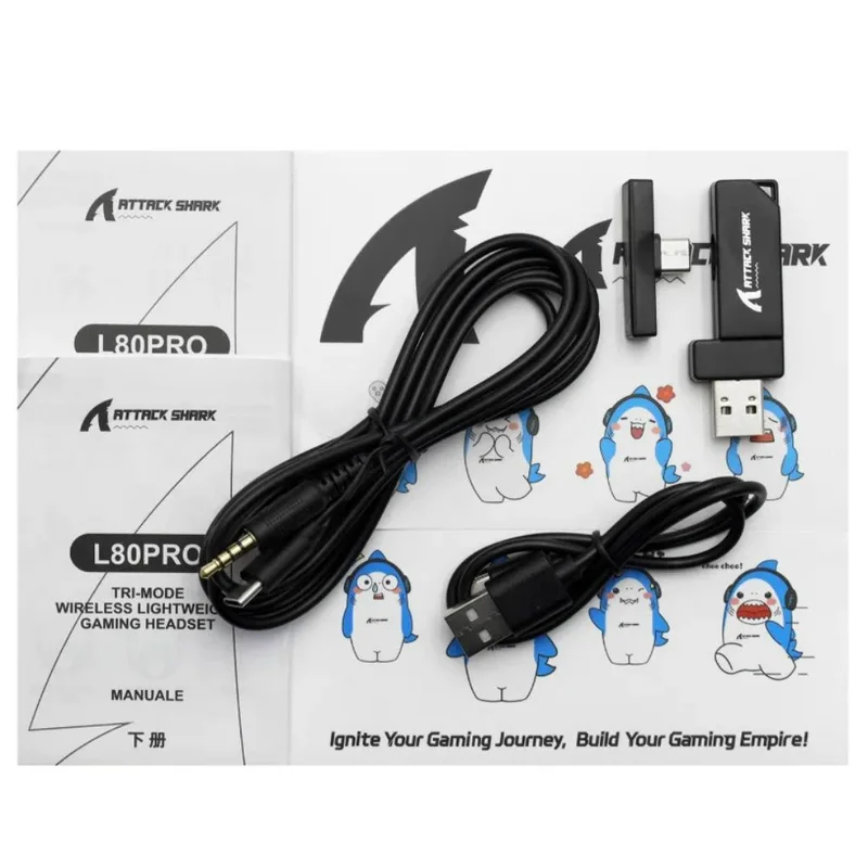 Игровые наушники беспроводные Attack Shark L80 PRO, Black 3