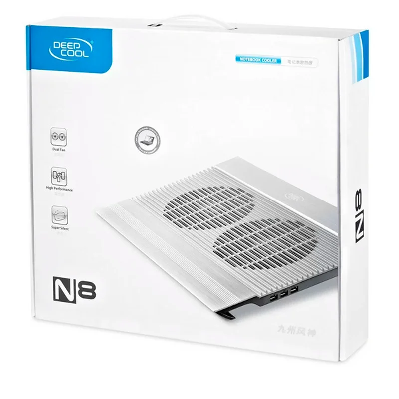 Охлаждающая подставка для ноутбука Deepcool N8 до 17", Серебристый 4