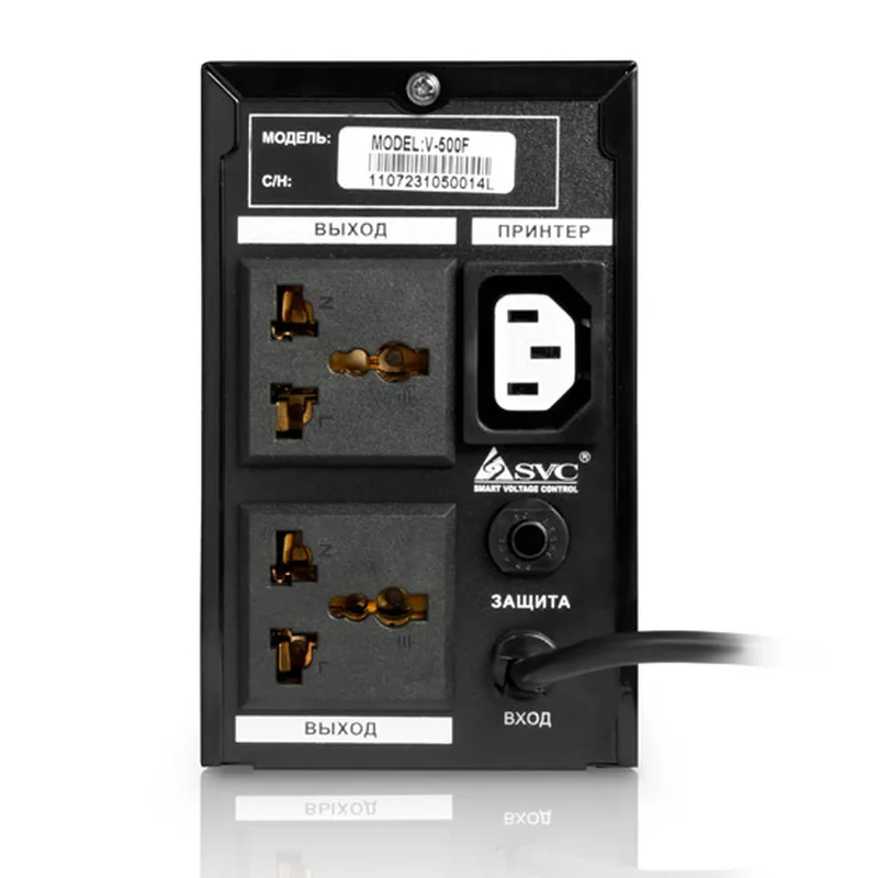 ИБП SVC, 500VA/300W, AVR:165-275В, 2Schuko, Black (V-500-F) 3