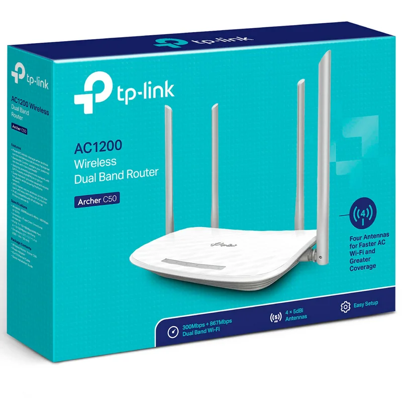 Беспроводной маршрутизатор, TP-Link Archer C50 Dual Band, 4 порта + Wi-Fi, 867/300 Mbps (Archer C50) 3