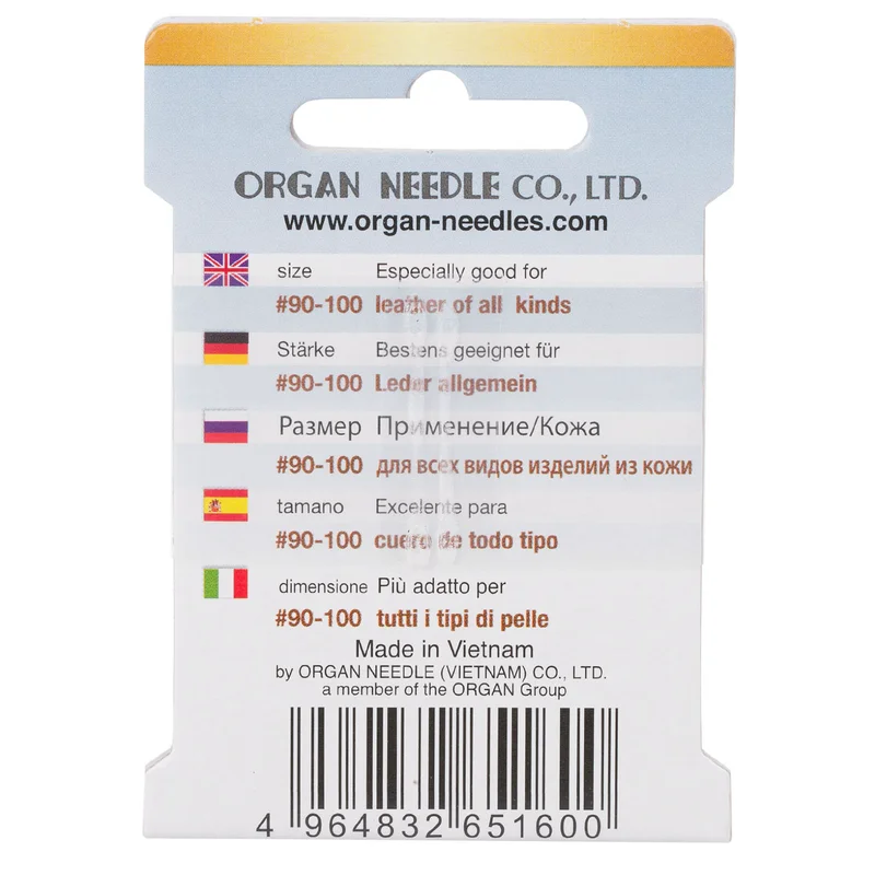 Иглы ORGAN LEATHER ECO 130/705H-LL №90/100 (5 шт.) 3