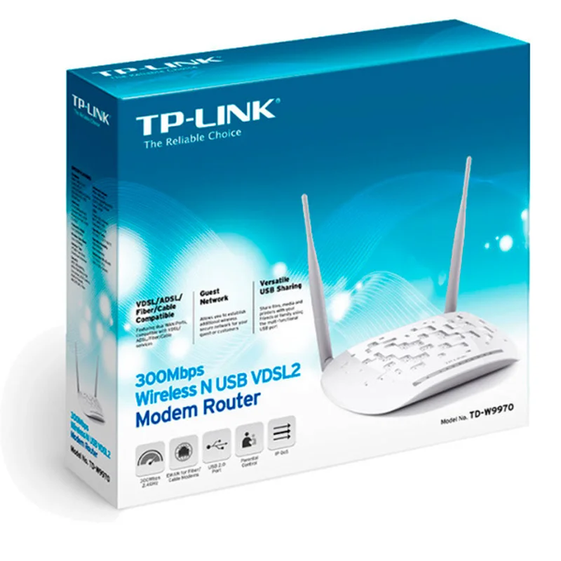 Беспроводной VDSL/ADSL Модем/Роутер, TP-Link TD-W9970, 4 порта + Wi-Fi, 300 Mbps (TD-W9970) 5
