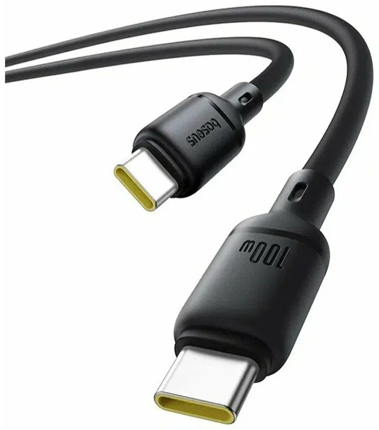 Интерфейсный кабель Baseus Silky Type-C to Type-C 100W 1m Black (P10377704113-00) (P10377704113-00) 3