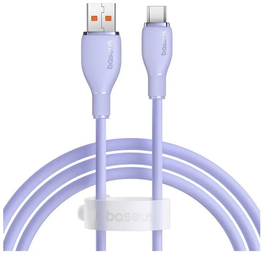 Интерфейсный кабель Baseus Pudding Series USB to Type-C 100W 1.2m Purple (P10355703511-B1) (P10355703511-B1)