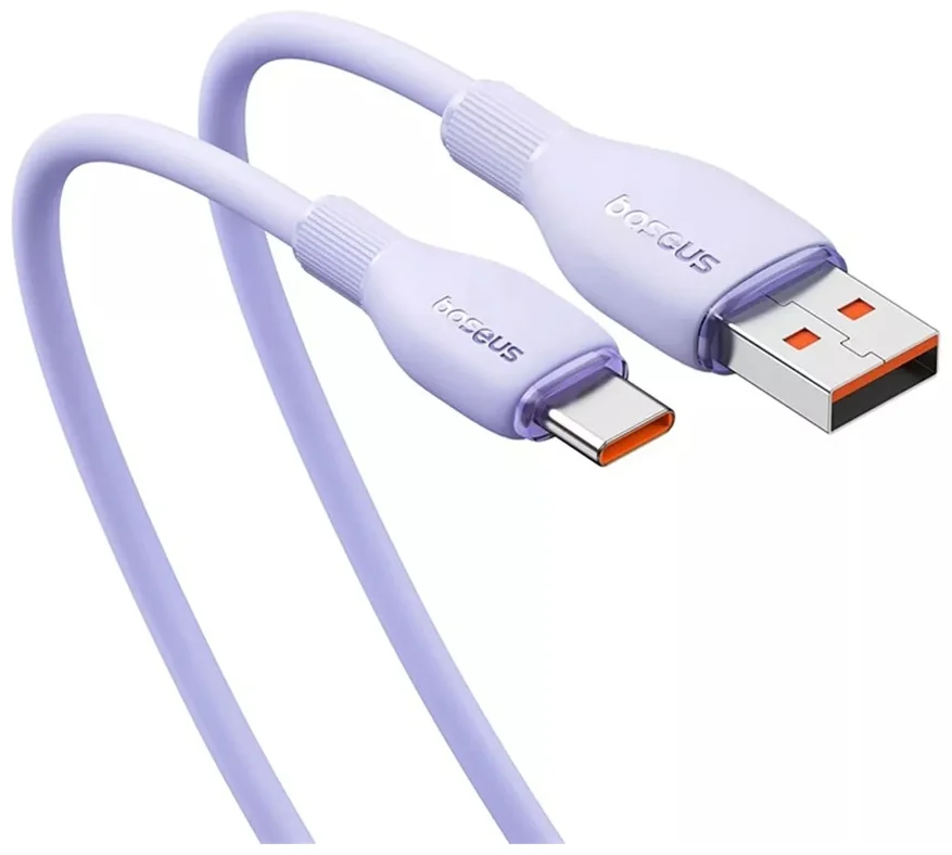 Интерфейсный кабель Baseus Pudding Series USB to Type-C 100W 1.2m Purple (P10355703511-B1) (P10355703511-B1) 2
