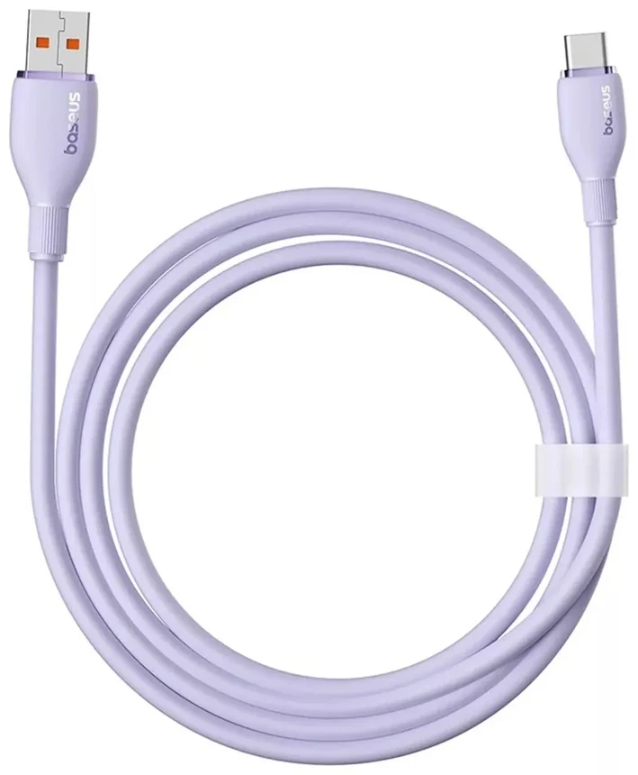 Интерфейсный кабель Baseus Pudding Series USB to Type-C 100W 1.2m Purple (P10355703511-B1) (P10355703511-B1) 3