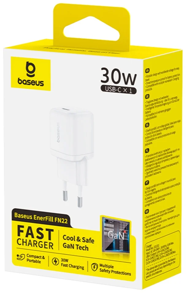 Адаптер питания Baseus FN22 1C 30W EU Moon White (E0123101) (E0123101) 2