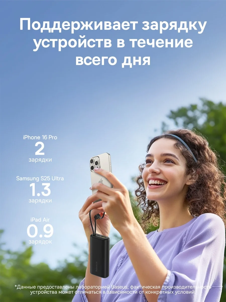 Портативный внешний аккумулятор Baseus EnerFill FC41 Power Bank 10000mAh 67W Cosmic Black (E0028P00) 6