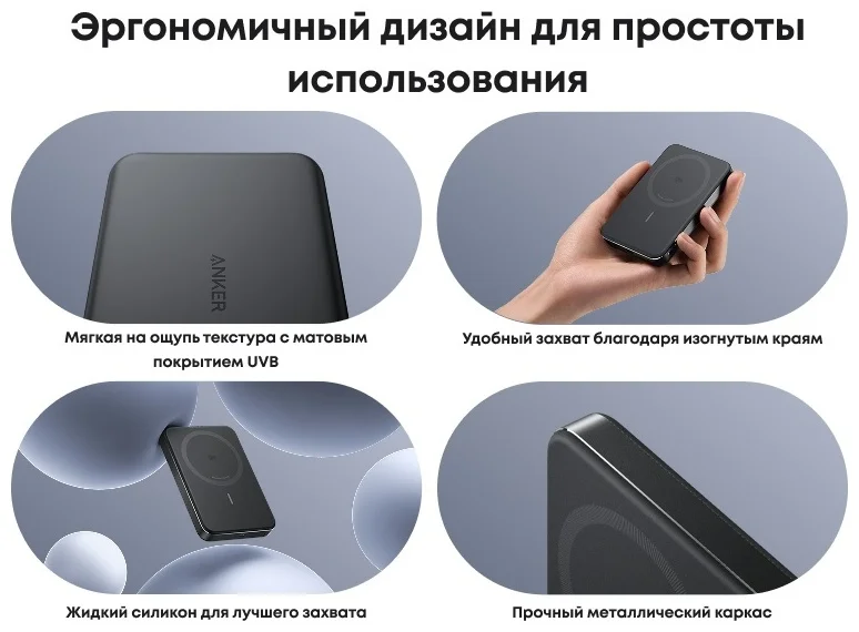 Портативный внешний аккумулятор Anker MagGo 10000mAh (A1664H11) Черный 8