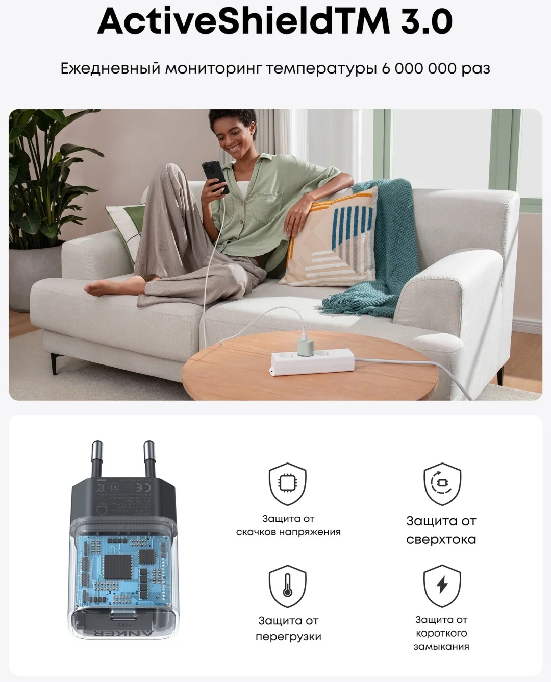 Адаптер питания Anker 511 (Nano 4, 30W ) (A2337G61) Зеленый 3