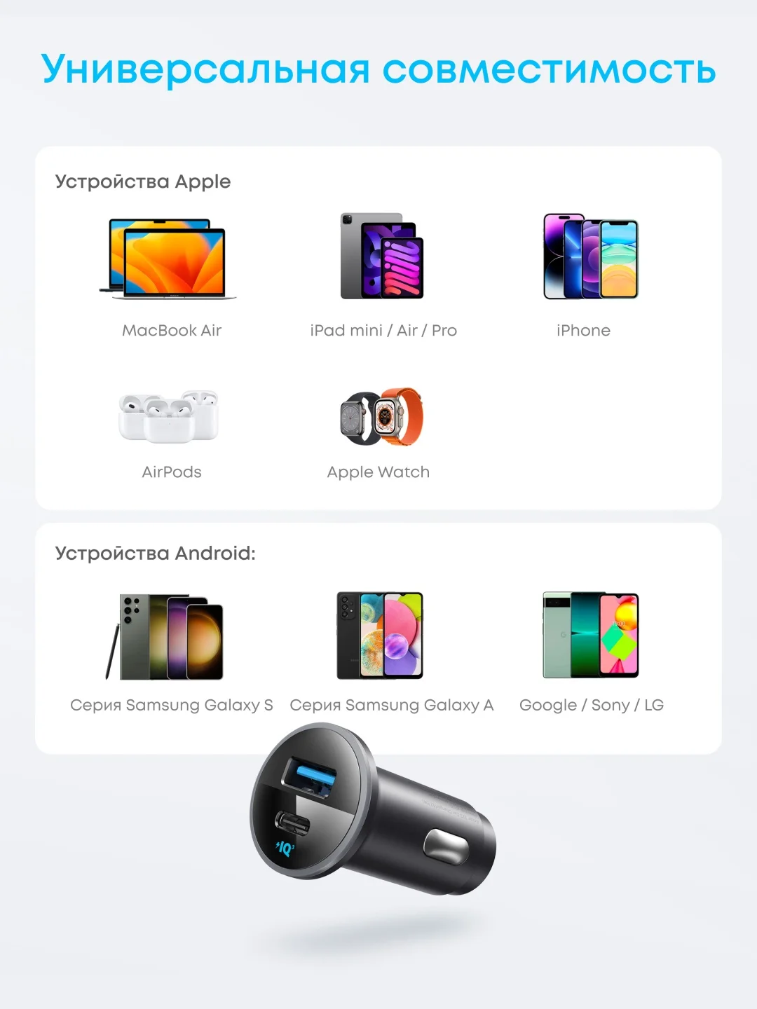 Автомобильное зарядное устройство Anker 323 Car Charger (52.5W) (A2735G11) Черный 5