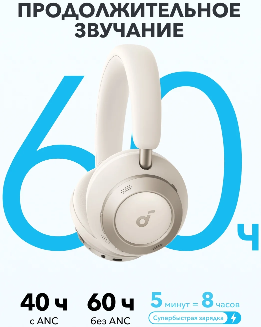 Наушники soundcore Space One Pro White 4