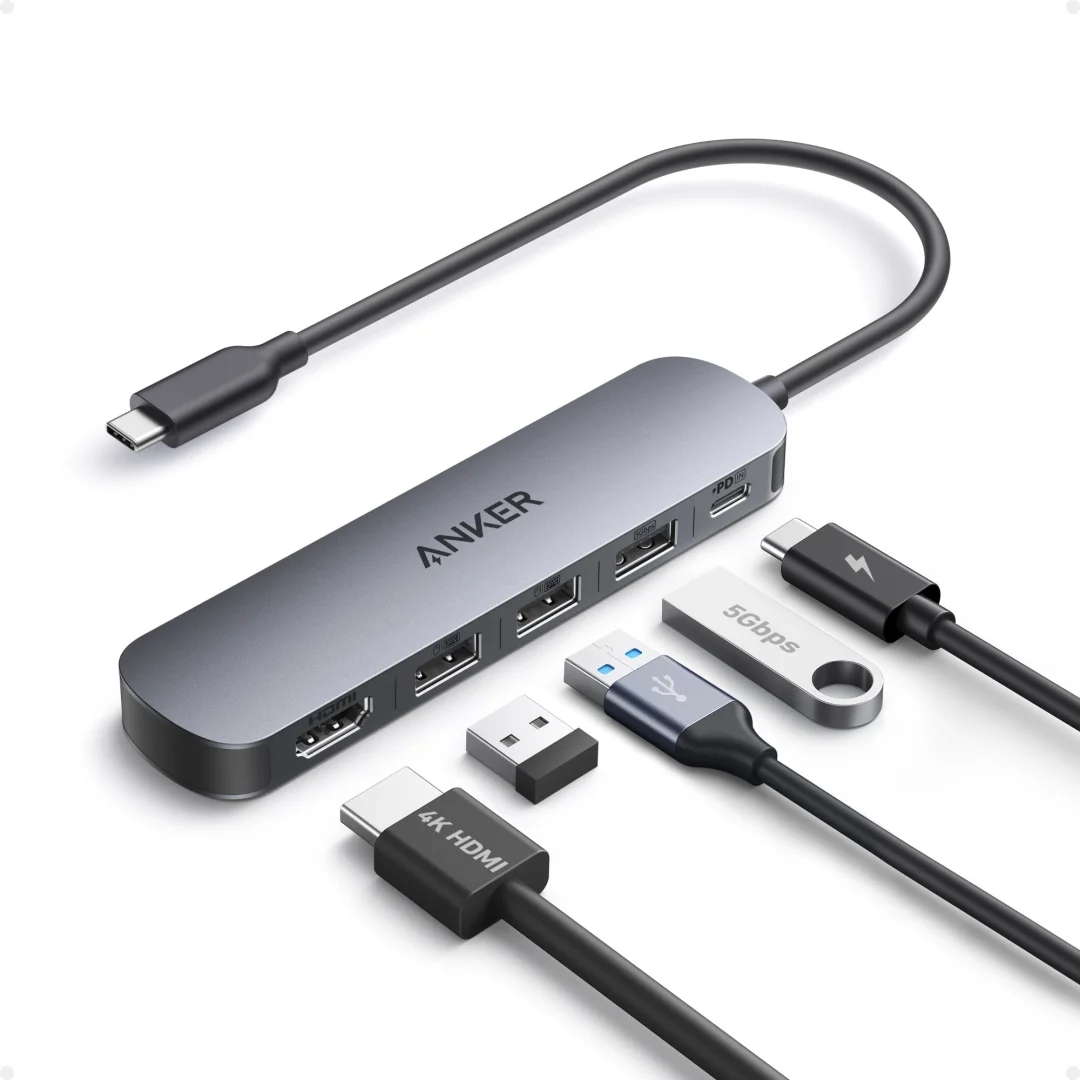 Концентратор Anker USB-C (5-in-1, 4K HDMI) (A8357HA0) Серый 3
