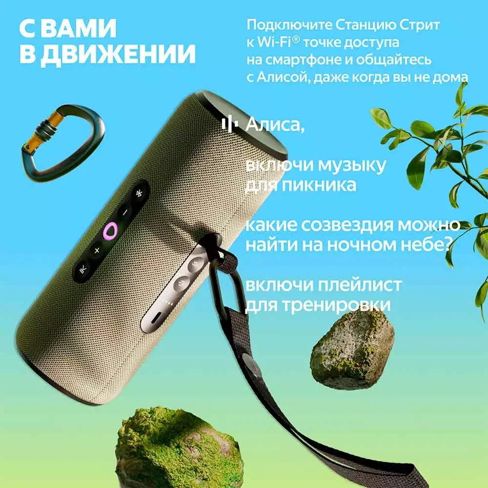 Портативная умная колонка Яндекс Станция Стрит с Алисой, 30 Вт, Серый+Сертификат 12 месяцев 5