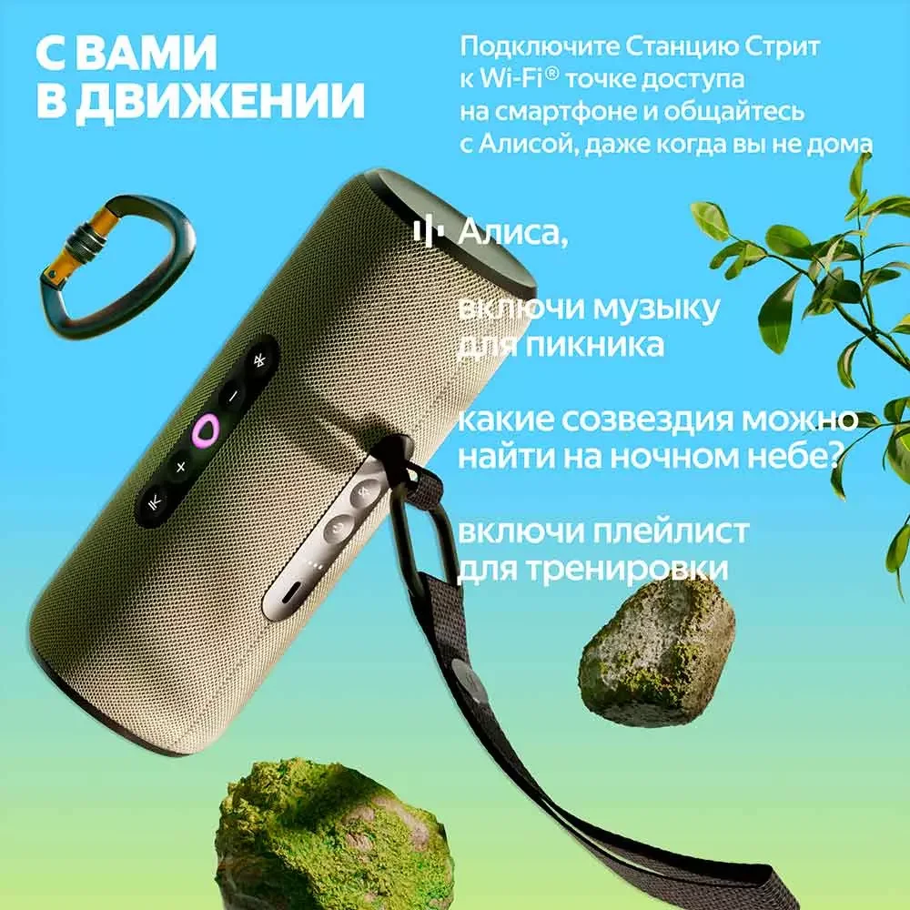 Портативная умная колонка Яндекс Станция Стрит с Алисой, 30 Вт, Фиолетовый+Сертификат 12 месяцев 5