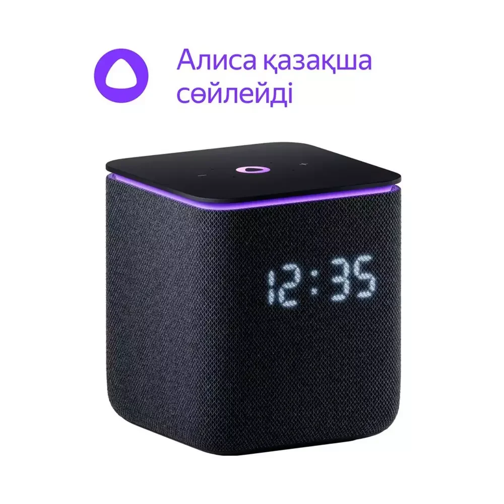 Умная колонка, Яндекс, YNDX-00054BLK, Яндекс Станция Миди Черный+Сертификат 12 месяцев 2