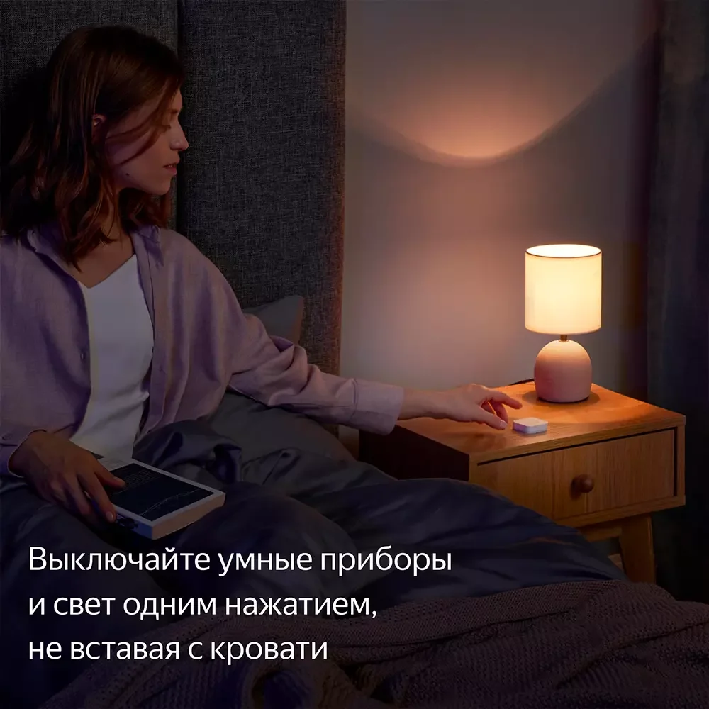 Беспроводная кнопка, Яндекс, YNDX-00524 с Zigbee, 3 Вт, 2400 –
2483,5 МГц, CR2032, Экосистема Яндекс, белая (1 год) 6