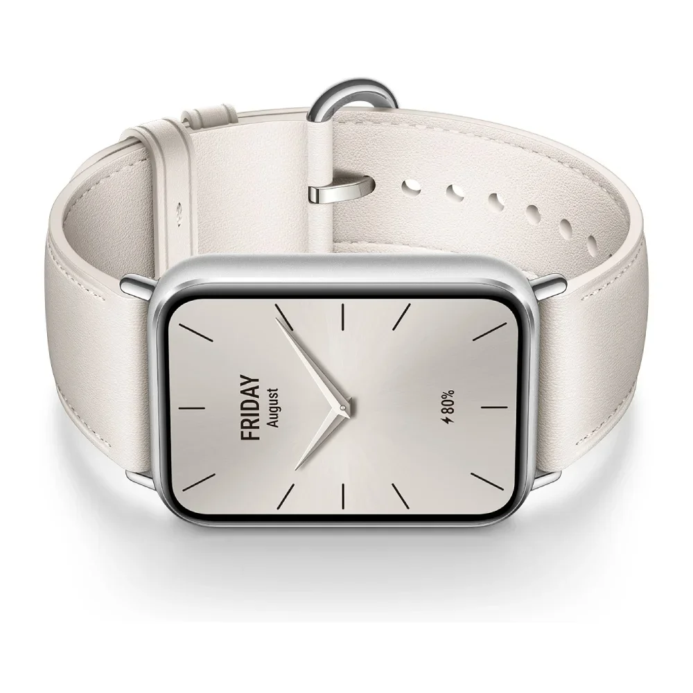 Кожаный сменный браслет Xiaomi Leather Quick Release Strap Cream white 2