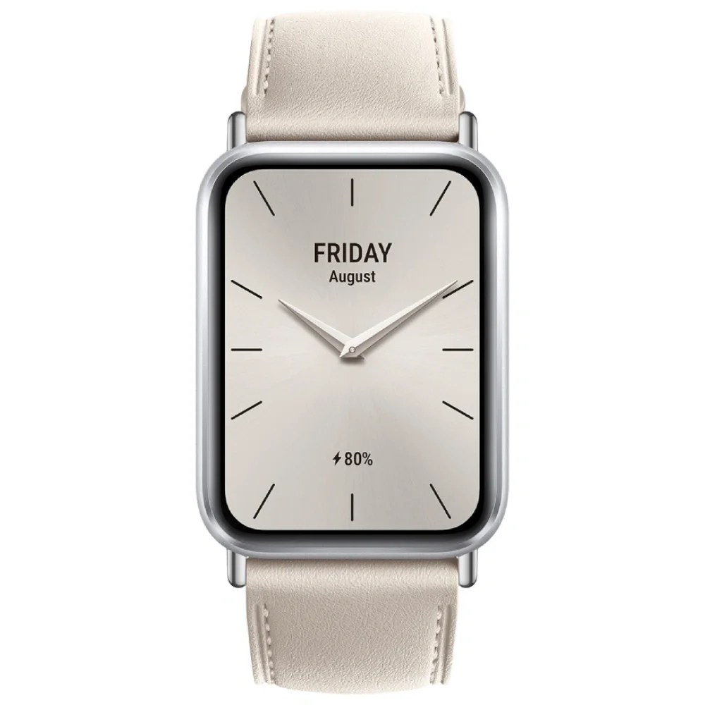 Кожаный сменный браслет Xiaomi Leather Quick Release Strap Cream white 5