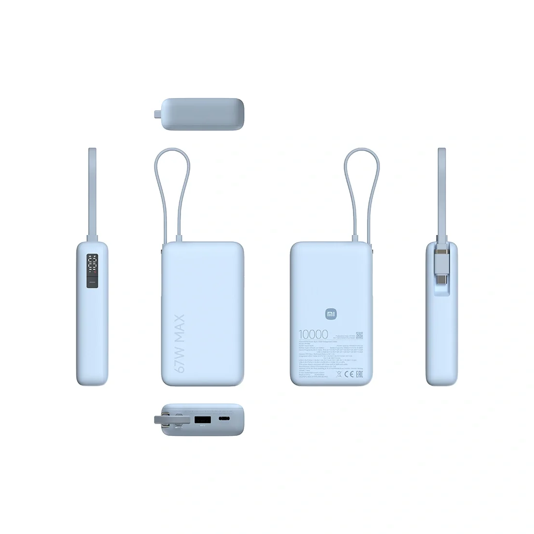 Портативный внешний аккумулятор Xiaomi 67W Power Bank 10000 (Integrated Cable) Ice Blue 3