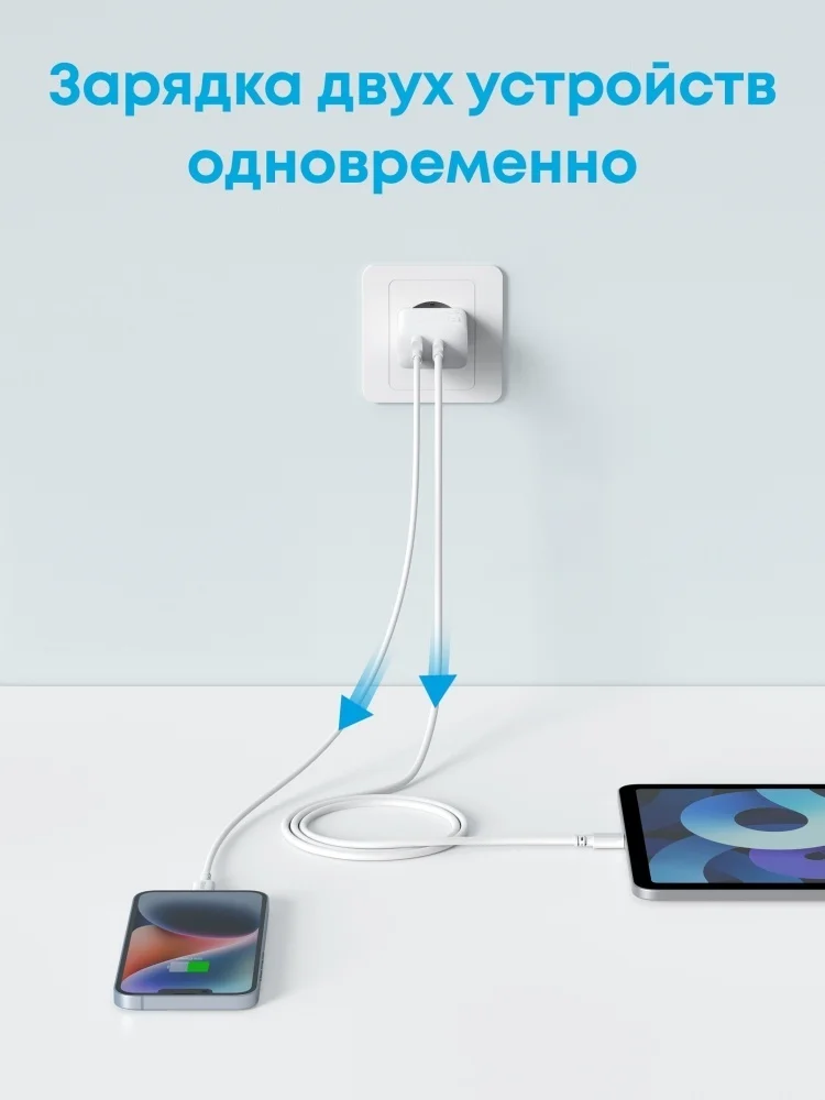 Адаптер питания Anker 20W Wall Charger (2 Ports)(A2348G21) Белый 4