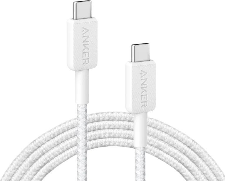 Интерфейсный кабель Anker 322 USB-C to USB-C Cable 1М (A81F5G21) Белый