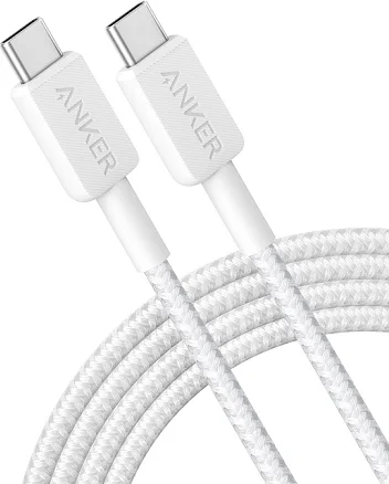 Интерфейсный кабель Anker 322 USB-C to USB-C Cable 2М (A81F6G21) Белый